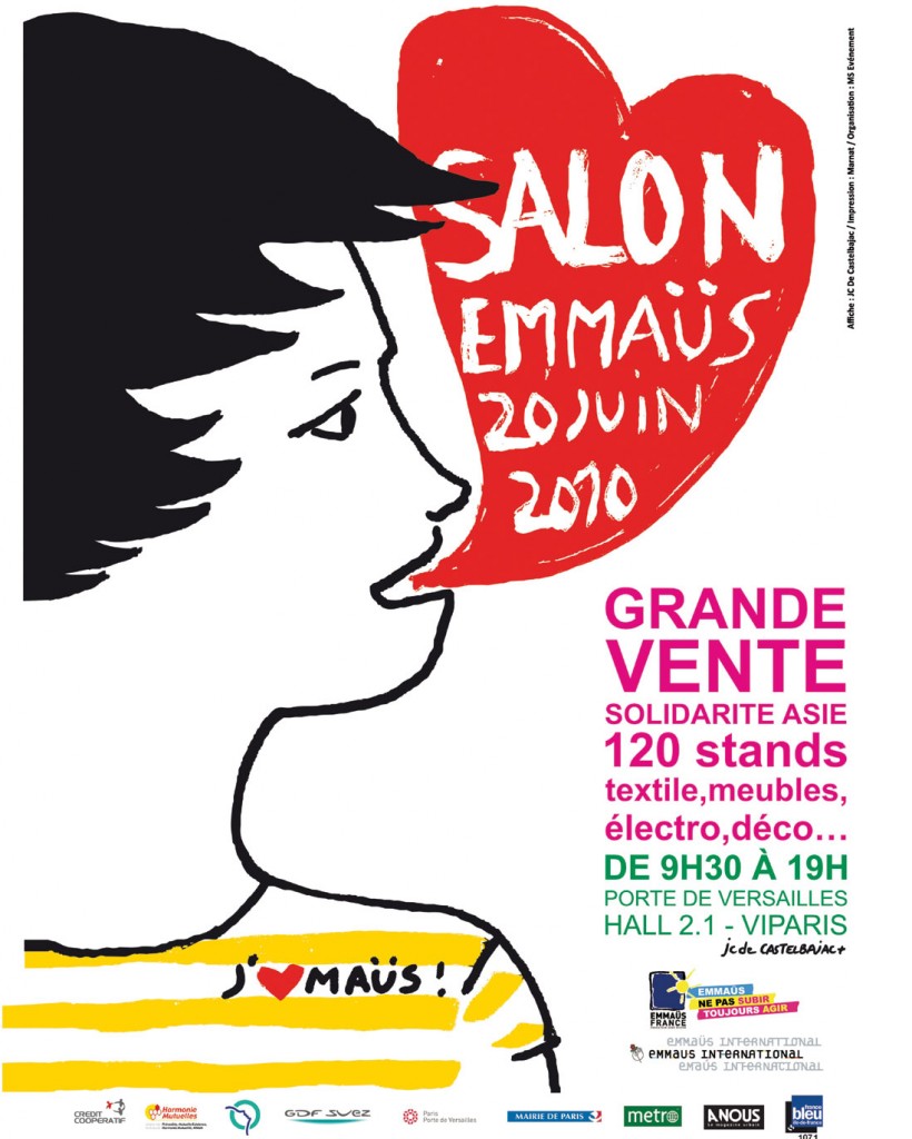 Affiche Salon Emmaüs par JC de Castelbajac